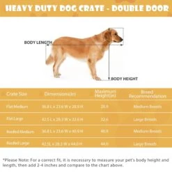 Coziwow By Jaxpety Heavy Duty Dog Crate With Double Door Removable Pan & Caster -Dog Supplies 357325 PT2. AC SS1800 V1670425379