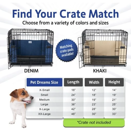 Pet Dreams Brushed Twill Dog Crate Bumper -Dog Supplies 362713 PT3. AC SS1800 V1683918926