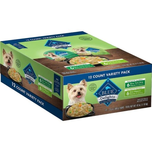 Blue Buffalo Divine Delights Gravy Variety Pack Filet Mignon & NY Strip Flavor Dog Food Trays & Blue Buffalo Divine Delights Roasted Chicken Flavor Hearty Gravy Dog Food Trays -Dog Supplies 367546 PT1. AC SS1800 V1645743409