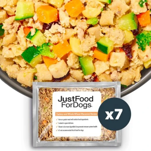 JustFoodForDogs Turkey & Whole Wheat Macaroni Recipe Frozen Human-Grade Fresh Dog Food -Dog Supplies 368093 MAIN. AC SS1800 V1696967214