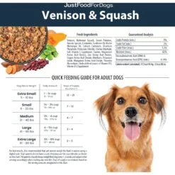 JustFoodForDogs Venison & Squash Recipe Frozen Human-Grade Fresh Dog Food -Dog Supplies 368105 PT6. AC SS1800 V1696968385