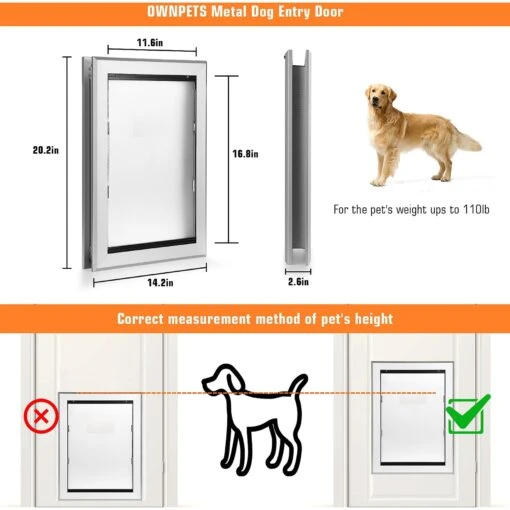 Ownpets Weatherproof Aluminum Dog Door -Dog Supplies 370243 PT1. AC SS1800 V1646089895