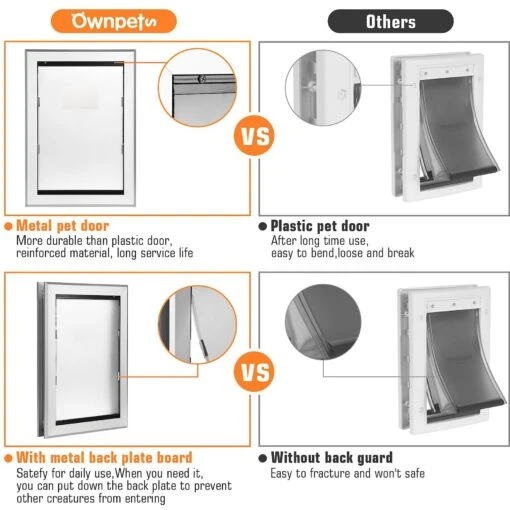 Ownpets Weatherproof Aluminum Dog Door -Dog Supplies 370243 PT4. AC SS1800 V1646084498