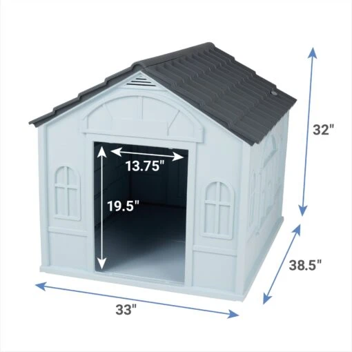 Frisco Deluxe Plastic Outdoor Dog House -Dog Supplies 370357 PT1. AC SS1800 V1661279388