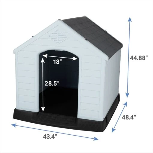 Frisco Plastic Outdoor Dog House With Elevated Platform -Dog Supplies 370363 PT1. AC SS1800 V1661279387