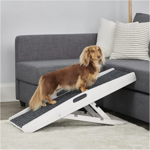 Carlson Pet Products Heritage & Home Indoor Wooden Cat & Dog Ramp, Rustic White -Dog Supplies 371173 MAIN. AC SS1800 V1649341297