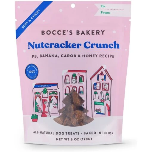 Bocce's Bakery Nutcracker Peanut Butter Flavored Crunch Soft & Chewy Dog Treats, 6-oz Bag -Dog Supplies 373423 MAIN. AC SS1800 V1660928688