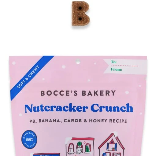 Bocce's Bakery Nutcracker Peanut Butter Flavored Crunch Soft & Chewy Dog Treats, 6-oz Bag -Dog Supplies 373423 PT2. AC SS1800 V1660932839