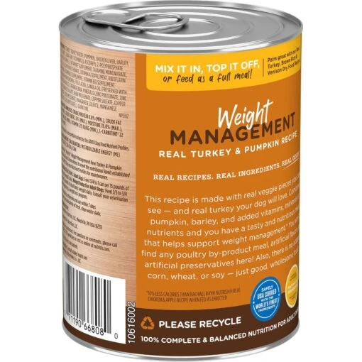 Rachael Ray Nutrish Weight Management Real Turkey & Pumpkin Wet Dog Food, 13-oz Can, Case Of 12 -Dog Supplies 373435 PT2. AC SS1800 V1648245393