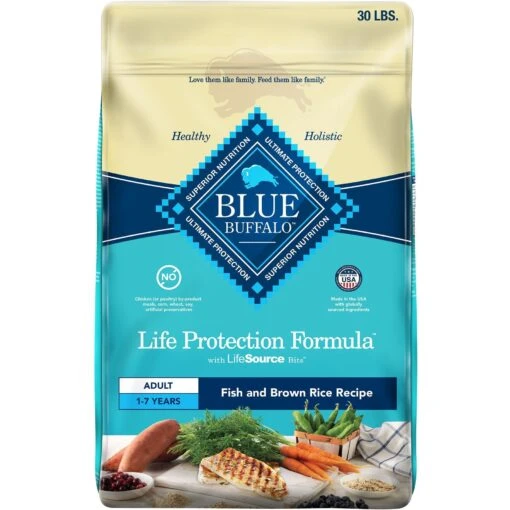 Blue Buffalo Life Protection Formula Adult Fish & Brown Rice Recipe Dry Dog Food -Dog Supplies 46858 MAIN. AC SS1800 V1704319590