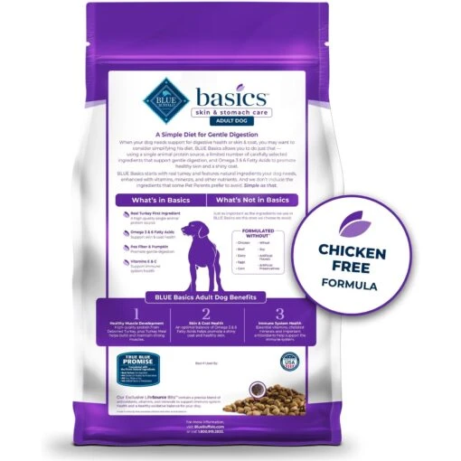 Blue Buffalo Basics Skin & Stomach Care Turkey & Potato Recipe Adult Dry Dog Food -Dog Supplies 46877 PT1. AC SS1800 V1646283382