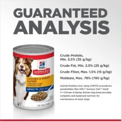 Hill's Science Diet Adult 7+ Chicken & Barley Entree Canned Dog Food -Dog Supplies 48954 PT6. AC SS1800 V1598153472