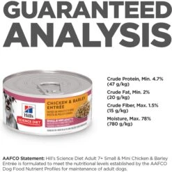 Hill's Science Diet Adult 7+ Small & Mini Chicken & Barley Entree Canned Dog Food -Dog Supplies 48955 PT6. AC SS1800 V1692727423