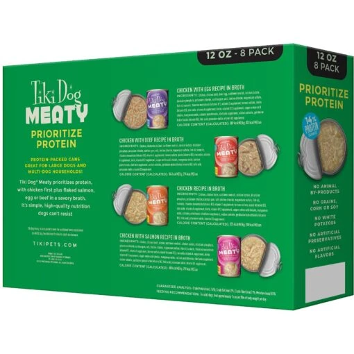 Tiki Dog Meaty Variety Pack Grain-Free Shredded Boxed Wet Dog Food, 12-oz, Case Of 8 -Dog Supplies 505026 PT1. AC SS1800 V1648596441