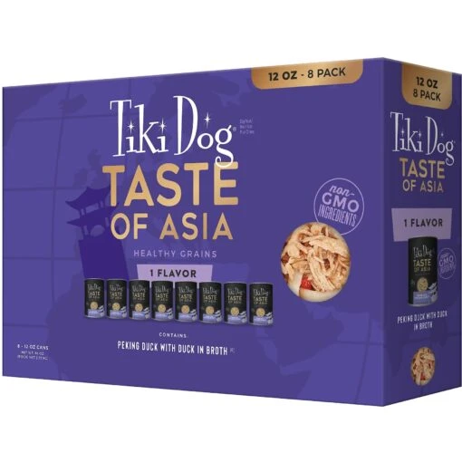 Tiki Dog Taste Of Asia! Grain-Free Peking Duck Chunks In Gravy Canned Dog Food, 12-oz, Case Of 8 -Dog Supplies 505242 PT1. AC SS1800 V1648579611