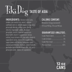 Tiki Dog Taste Of Asia! Grain-Free Peking Duck Chunks In Gravy Canned Dog Food, 12-oz, Case Of 8 -Dog Supplies 505242 PT2. AC SS1800 V1648580192