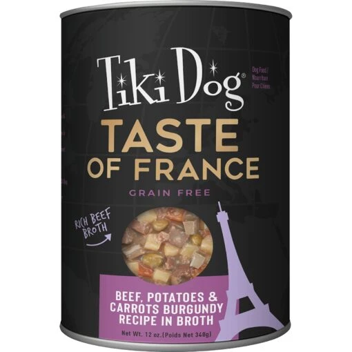 Tiki Dog Taste Of France! Grain-Free Beef & Potatoes Burgundy Chunks In Gravy Canned Dog Food, 12-oz, Case Of 8 -Dog Supplies 505290 MAIN. AC SS1800 V1648579899