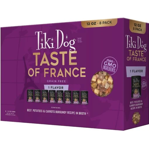 Tiki Dog Taste Of France! Grain-Free Beef & Potatoes Burgundy Chunks In Gravy Canned Dog Food, 12-oz, Case Of 8 -Dog Supplies 505290 PT1. AC SS1800 V1648579600