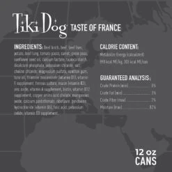 Tiki Dog Taste Of France! Grain-Free Beef & Potatoes Burgundy Chunks In Gravy Canned Dog Food, 12-oz, Case Of 8 -Dog Supplies 505290 PT2. AC SS1800 V1648580201