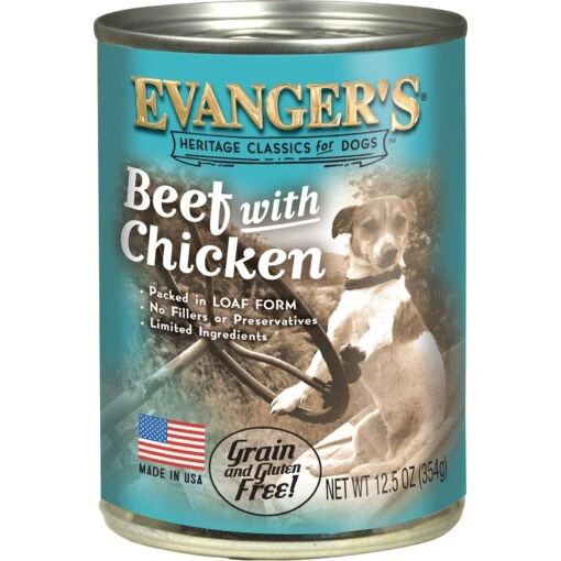 Evanger's Classic Recipes Beef With Chicken Grain-Free Canned Dog Food -Dog Supplies 50773 MAIN. AC SS1800 V1672433399