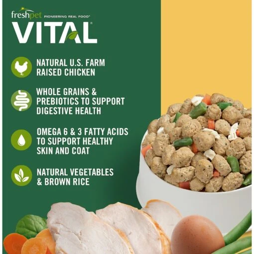 Freshpet Vital Chicken Recipe Fresh Dog Food, 1.75-lb Bag, Case Of 4 -Dog Supplies 519158 PT2. AC SS1800 V1649355738