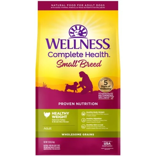 Wellness Small Breed Complete Health Adult Healthy Weight Turkey & Brown Rice Recipe Dry Dog Food -Dog Supplies 52086 MAIN. AC SS1800 V1678287567