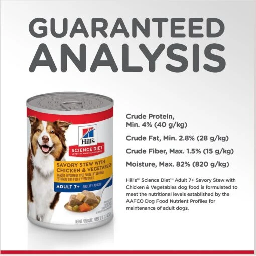 Hill's Science Diet Adult 7+ Savory Stew With Chicken & Vegetables Canned Dog Food -Dog Supplies 52801 PT6. AC SS1800 V1598142381