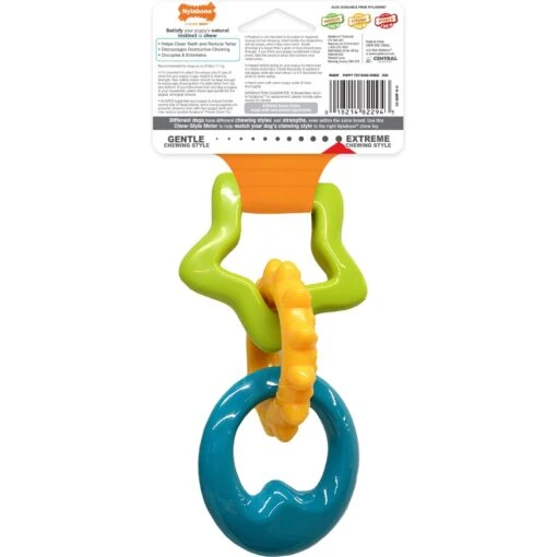 Nylabone Puppy Power Chew Teething Toy Rings Dogs Bacon Yellow -Dog Supplies 54231 PT5. AC SS1800 V1688390845