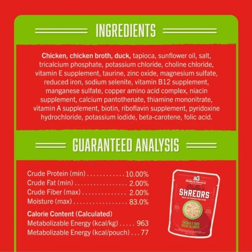 Stella & Chewy's Stella’s Shredrs Cage Free Chicken & Duck Recipe In Broth Adult Wet Dog Food, 2.8-oz Pouch, Case Of 24 -Dog Supplies 565150 PT3. AC SS1800 V1657659688