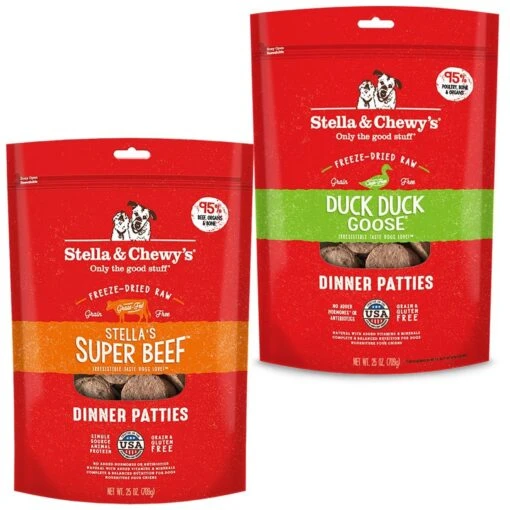 Stella & Chewy's Stella's Super Beef Dinner Patties Freeze-Dried Raw Dog Food & Stella & Chewy's Duck Duck Goose Dinner Patties Freeze-Dried Raw Dog Food -Dog Supplies 567214 MAIN. AC SS1800 V1657659923