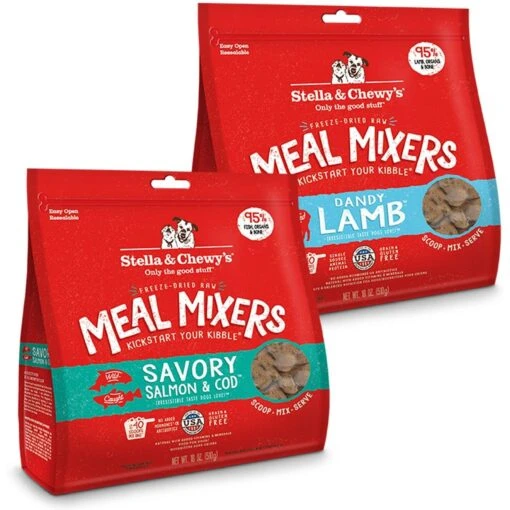 Stella & Chewy's Savory Salmon & Cod Meal Mixers Freeze-Dried Raw Dog Food Topper & Stella & Chewy's Dandy Lamb Meal Mixers Freeze-Dried Raw Dog Food Topper -Dog Supplies 567302 MAIN. AC SS1800 V1657659925