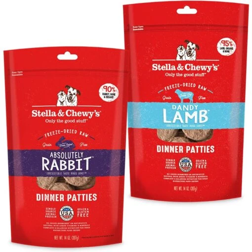 Stella & Chewy's Absolutely Rabbit Dinner Patties Freeze-Dried Raw Dog Food & Stella & Chewy's Dandy Lamb Dinner Patties Freeze-Dried Raw Dog Food -Dog Supplies 567366 MAIN. AC SS1800 V1657659928