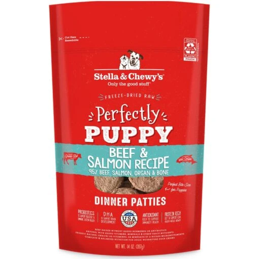 Stella & Chewy's Perfectly Puppy Chicken & Salmon Dinner Patties Freeze-Dried Raw Dog Food & Stella & Chewy's Perfectly Puppy Beef & Salmon Dinner Patties Freeze-Dried Raw Dog Food -Dog Supplies 567382 PT1. AC SS1800 V1657659930