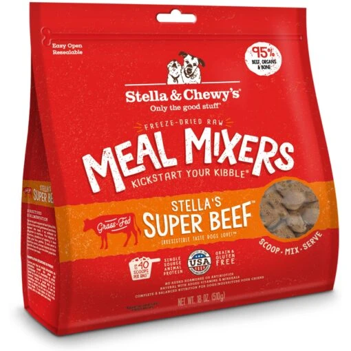 Stella & Chewy's Meal Mixers Purely Pork Freeze-Dried Raw Dog Food Topper & Stella & Chewy's Stella's Super Beef Meal Mixers Freeze-Dried Raw Dog Food Topper -Dog Supplies 567574 PT1. AC SS1800 V1657659985