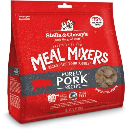 Stella & Chewy's Meal Mixers Purely Pork Freeze-Dried Raw Dog Food Topper & Stella & Chewy's Stella's Super Beef Meal Mixers Freeze-Dried Raw Dog Food Topper -Dog Supplies 567574 PT5. AC SS1800 V1657659985