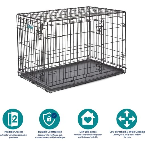 MidWest ICrate Fold & Carry Double Door Collapsible Wire Dog Crate -Dog Supplies 60384 PT5. AC SS1800 V1647556125