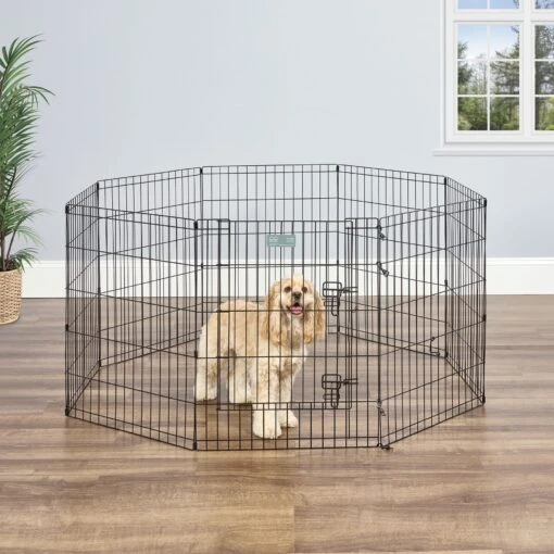 MidWest Wire Dog Exercise Pen With Step-Thru Door, Black E-Coat -Dog Supplies 60389 MAIN. AC SS1800 V1688157954