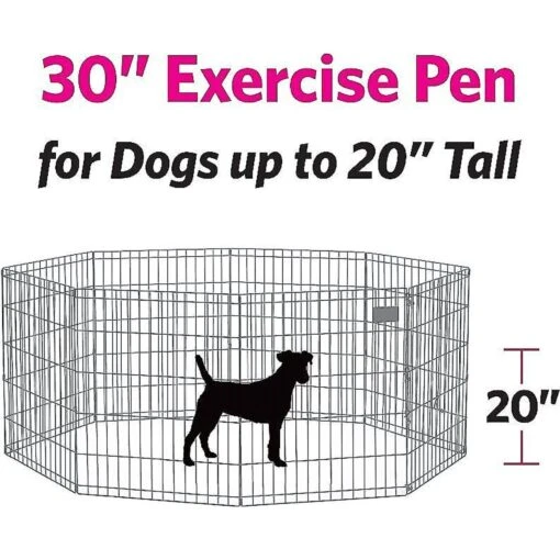 MidWest Wire Dog Exercise Pen With Step-Thru Door, Black E-Coat -Dog Supplies 60389 PT1. AC SS1800 V1567184564