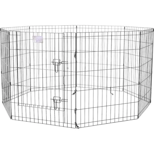 MidWest Wire Dog Exercise Pen With Step-Thru Door, Black E-Coat -Dog Supplies 60389 PT2. AC SS1800 V1567184578