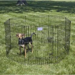 MidWest Wire Dog Exercise Pen With Step-Thru Door, Black E-Coat -Dog Supplies 60389 PT3. AC SS1800 V1567184598