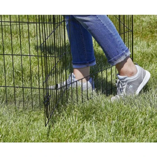 MidWest Wire Dog Exercise Pen With Step-Thru Door, Black E-Coat -Dog Supplies 60389 PT6. AC SS1800 V1567184623