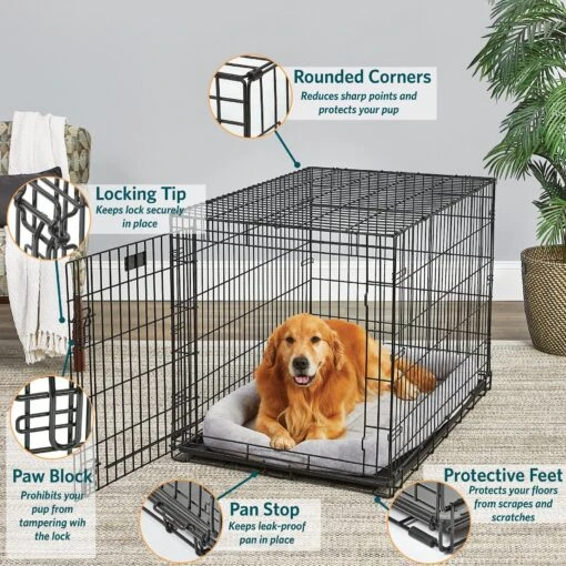 MidWest LifeStages Single Door Collapsible Wire Dog Crate -Dog Supplies 60411 PT1. AC SS1800 V1647553914