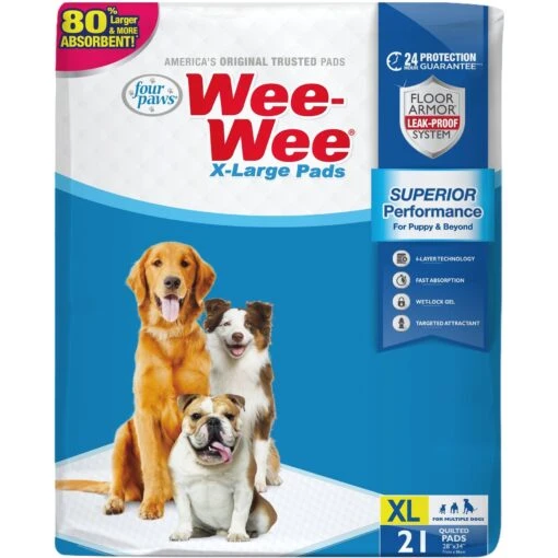 Four Paws Wee-Wee Superior Performance Dog Pee Pads & Nylabone Puppy Chew Variety Toy & Treat Triple Pack -Dog Supplies 609534 PT1. AC SS1800 V1660403217