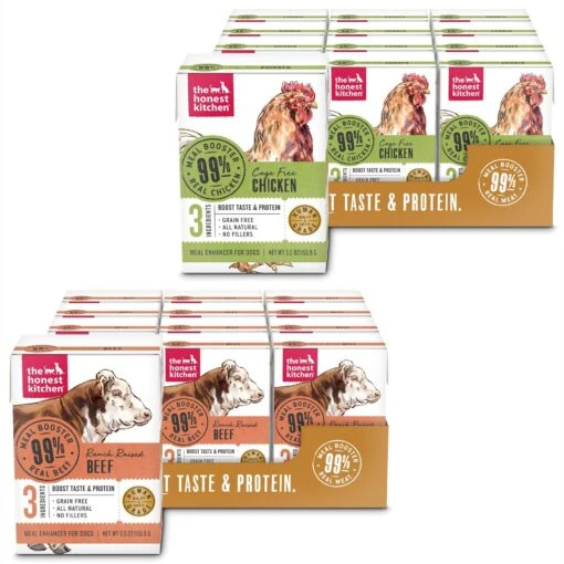 The Honest Kitchen Meal Booster 99% Beef Wet Dog Food Topper & The Honest Kitchen Meal Booster 99% Chicken Wet Dog Food Topper -Dog Supplies 609854 MAIN. AC SS1800 V1660745091