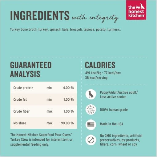 The Honest Kitchen Superfood POUR OVERS Turkey Stew With Veggies Wet Dog Food Topper & The Honest Kitchen Superfood POUR OVERS Chicken Stew With Veggies Wet Dog Food Topper -Dog Supplies 609886 PT3. AC SS1800 V1660745667