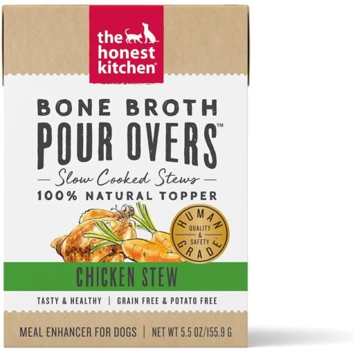 The Honest Kitchen Bone Broth POUR OVERS Beef Stew Wet Dog Food Topper & The Honest Kitchen Bone Broth POUR OVERS Chicken Stew Wet Dog Food Topper, 5.5-oz, Case Of 12 -Dog Supplies 609894 PT5. AC SS1800 V1660745665