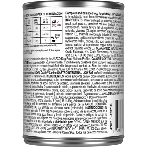 Royal Canin Veterinary Diet Adult Gastrointestinal Low Fat Loaf Canned Dog Food -Dog Supplies 61822 PT1. AC SS1800 V1701366036