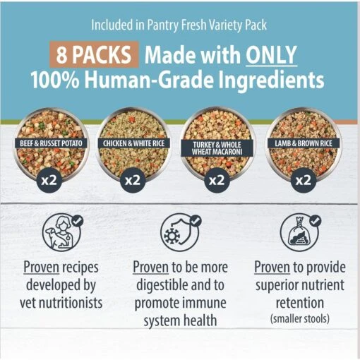 JustFoodForDogs Pantry Fresh Human-Grade Non-GMO Variety Pack Fresh Dog Food, 12.5-oz Pouch, Case Of 8 -Dog Supplies 620094 PT1. AC SS1800 V1666297632