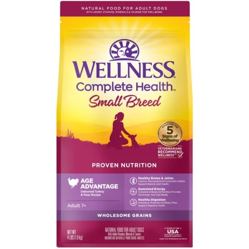 Wellness Small Breed Complete Health Senior Deboned Turkey & Peas Recipe Dry Dog Food -Dog Supplies 64429 MAIN. AC SS1800 V1678287509