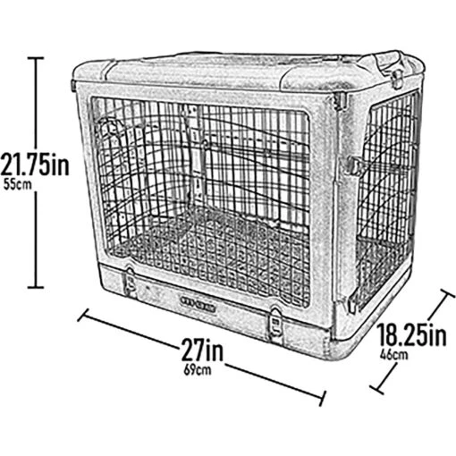 Pet Gear The Other Door Double Door Collapsible Wire Dog Crate & Plush Pad, Sage -Dog Supplies 64489 PT1. AC SS1800 V1673373296